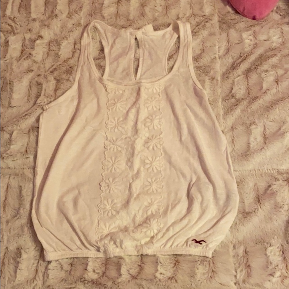 COPY - Hollister White Flower Tank Top